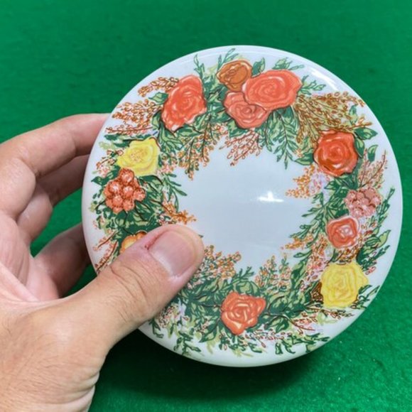 Vintage Italglass Ceramic Lidded Dish,Elegant Trinket Ring Storage Box - Picture 8 of 10
